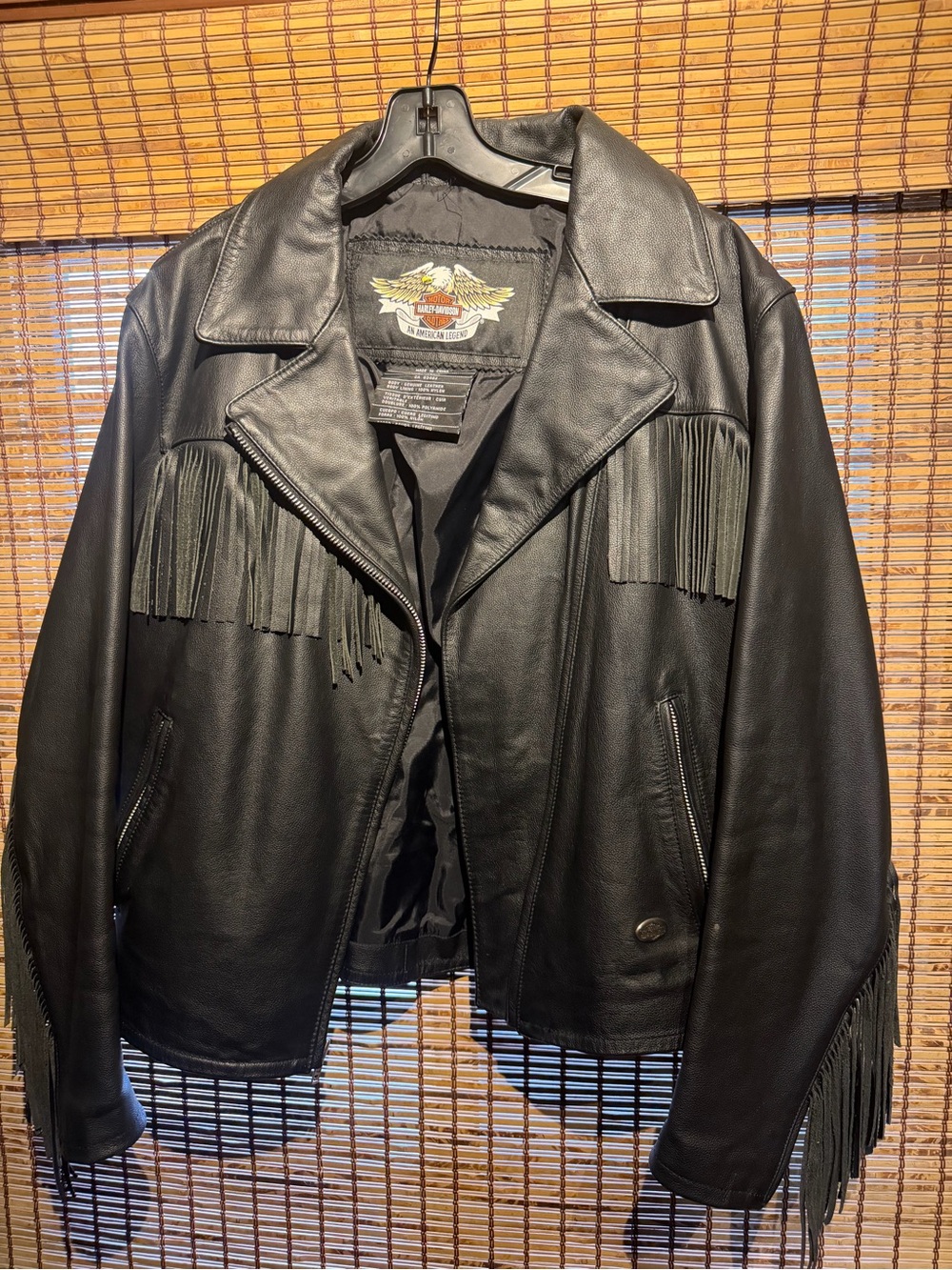 Harley-Davidson Black Leather Fringe Jacket